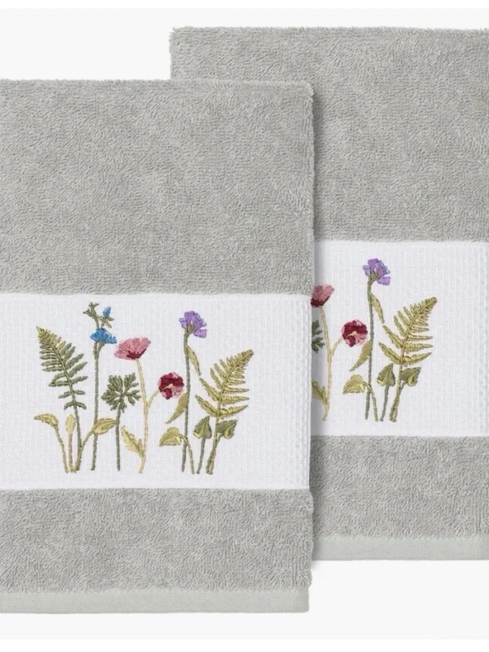 Luxurious Turkish Cotton By Linum Home Serenity Embellished Hand Towels Set NWOT